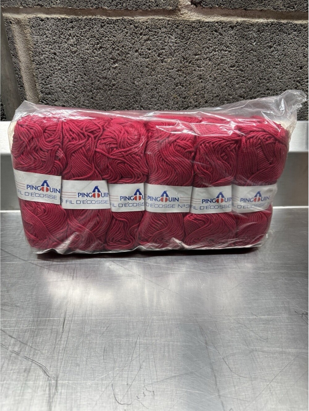 Pinguin Fil Decosse Yarn Color 11 Red 10 Skein Lot